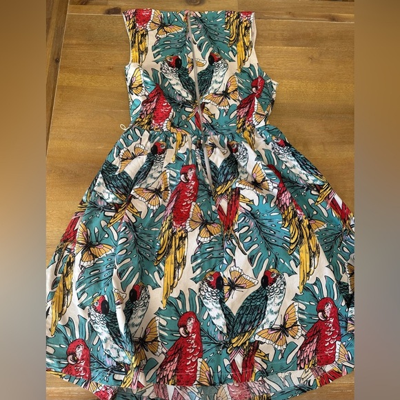 ModCloth Women’s Tropical Print Dress Small 100% Cotton - Picture 8 of 9